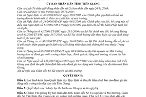 Quyết định 46/2007/QĐ-UBND quy định thu phí thẩm định báo cáo đánh giá tác động môi trường tỉnh Tiền Giang