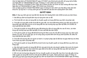 Quyết định 31/2007/QĐ-UBND giá đất tỉnh Quảng Bình năm 2008