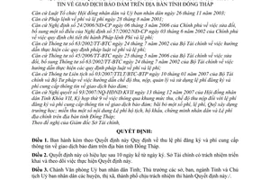 Quyết định 62/2007/QĐ-UBND  thu lệ phí đăng ký cung cấp thông tin