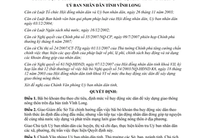 Quyết định 27/2007/QĐ-UBND hủy bỏ khoản thu xây dựng giao thông nông thôn Vĩnh Long