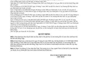 Quyết định 63/2007/QĐ-UBND  thu phí bảo vệ môi trường