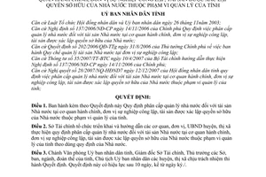 Quyết định 127/2007/QĐ-UBND phân cấp quản lý nhà nước tài sản Nhà nước tại cơ quan hành chính, đơn vị sự nghiệp công lập,Tỉnh Bình Dương