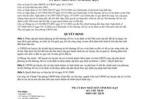 Quyết định 2532/2007/QĐ-UBND phân cấp thẩm định, phê duyệt bồi thường, hỗ trợ