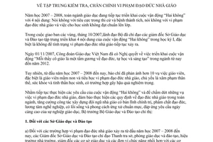 Chỉ thị 8077/CT-BGDĐT tập trung kiểm tra, chấn chỉnh vi phạm đạo đức nhà giáo
