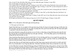 Quyết định 2850/2007/QĐ-UBND cơ chế giải pháp tổ chức dự toán ngân sách nhà nước tỉnh năm 2008