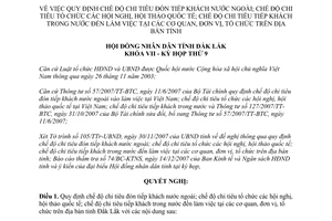 Nghị quyết 35/2007/NQ-HĐND chế độ chi tiêu đón tiếp khách tổ chức hội nghị hội thảo quốc tế Đắk Lắk