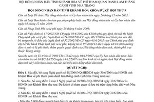 Nghị quyết 36/2007/NQ-HĐND sửa đổi Nghị quyết 18/2004/NQ-HĐND4 phí tham quan