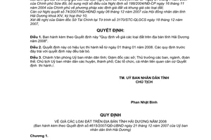 Quyết định 4615/2007/QĐ-UBND giá loại đất tỉnh Hải Dương năm 2008