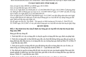 Quyết định 163/2007/QĐ-UBND bảng giá đất huyện Quỳ Hợp năm 2008 tỉnh Nghệ An
