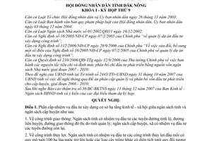 Nghị quyết 20/2007/NQ-HĐND thông qua Đề án phân cấp quản lý phân bổ vốn đầu tư