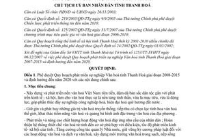 Quyết định 4103/QĐ-UBND năm 2007 phát triển sự nghiệp Văn hóa Thanh Hóa 2008 2015