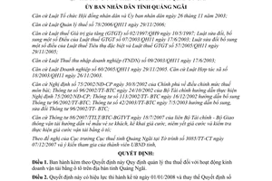 Quyết định 36/2007/QĐ-UBND quản lý thu thuế kinh doanh vận tải bằng ô tô Quảng Ngãi
