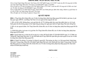 Quyết định 3039/QĐ-NHNN quy định liên quan giao dịch ngoại tệ tổ chức tín dụng hoạt động ngoại hối