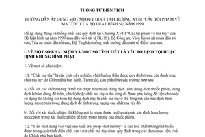 Thông tư liên tịch 17/2007/TTLT-BCA-VKSNDTC-TANDTC-BTP hướng dẫn áp dụng quy định tại Chương 18 "Các tội phạm về ma túy"