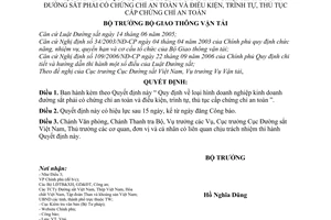 Quyết định 61/2007/QĐ-BGTVT Quy định loại hình doanh nghiệp kinh doanh đường sắt có chứng chỉ an toàn điều kiện, trình tự, thủ tục cấp chứng chỉ tự