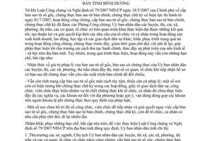 Chỉ thị 42/2007/CT-UBND quản lý hoạt động công chứng chứng thực Bình Dương