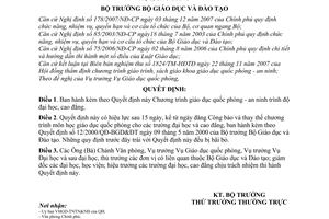 Quyết định 81/2007/QĐ-BGDĐT Chương trình giáo dục quốc phòng an ninh trình độ đại học, cao đẳng