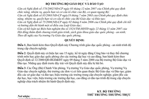 Quyết định 80/2007/QĐ-BGDĐT Chương trình giáo dục quốc phòng an ninh trình độ trung cấp chuyên nghiệp