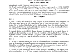 Quyết định 1714/QĐ-TTg hỗ trợ bổ sung kinh phí, gạo cứu đói địa phương khắc phục hậu quả mưa lũ