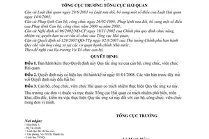 Quyết định 2489/QĐ-TCHQ quy tắc ứng xử cán bộ, công chức, viên chức hải quan