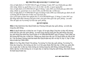 Quyết định 79/2007/QĐ-BGDĐT Chương trình giáo dục quốc phòng an ninh cấp trung học phổ thông