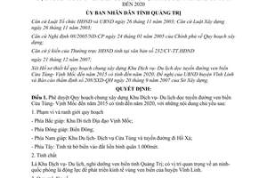 Quyết định 29/2007/QĐ-UBND xây dựng Khu Dịch vụ Du lịch Quảng Trị đến năm 2015