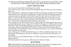 Quyết định 94/2007/QĐ-UBND Quy định thu, quản lý sử dụng phí, lệ phí Tài nguyên Môi trường tỉnh Bắc Ninh