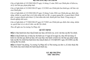 Quyết định 3982/QĐ-BTC quy chế kiểm tra  xử lý văn bản Bộ Tài chính