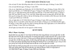 Quyết định 19/2007/QĐ-UBND kiểm kê bắt buộc hiện trạng đất đai