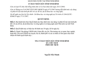 Quyết định 2900/2007/QĐ-UBND định mức kinh phí đề tài dự án khoa học công nghệ Ninh Bình