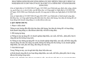 Thông tư 29/2007/TT-BKHCN kinh doanh xăng dầu hướng dẫn điều kiện chất lượng bảo đảm hoạt động kinh doanh xăng động cơ dầu điêzen theo 55/2007/NĐ-CP