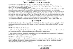 Quyết định 338/QĐ-UBND giao nhiệm vụ quản lý cụm công nghiệp Suối Đá Ban Quản lý khu công nghiệp tỉnh Ninh Thuận