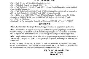 Quyết định 46/2007/QĐ-UBND bảng giá tính thuế tài nguyên tỉnh Bình Định