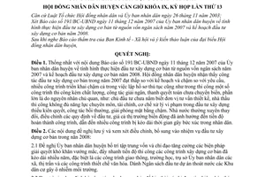 Nghị quyết 12/2007/NQ-HĐND thông qua kế hoạch đầu tư xây dựng cơ bản và danh mục các công trình đầu tư xây dựng cơ bản năm 2008