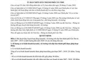 Quyết định 2970/QĐ-UBND năm 2007 phê duyệt Quy hoạch hoạt động karaoké vũ trường