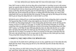Chỉ thị 05/2007/CT-BTC bình ổn giá Tết Nguyên đán Mậu tý 2008