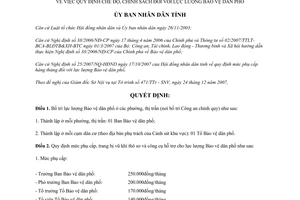 Quyết định 3468/QĐ-UBND 2007 chế độ chính sách đối với lực lượng Bảo vệ dân phố Đắk Lắk