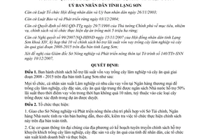 Quyết định 39/2007/QĐ-UBND chính sách hỗ trợ lãi suất vốn vay trồng cây