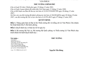 Quyết định 1849/QĐ-TTg Thăng quân hàm Đại tá lên Thiếu tướng đồng chí Lê Văn Phích