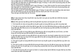 Quyết định 49/2007/QĐ-UBND quy định mức giá đất năm 2008 thành phố Cần Thơ