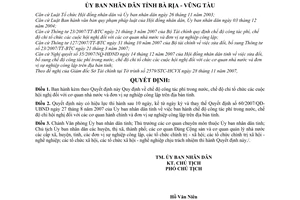 Quyết định 104/2007/QĐ-UBND chế độ công tác phí trong nước