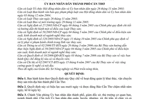 Quyết định 48/2007/QĐ-UBND Quy chế hoạt động quản lý khai thác, vận chuyển thủy