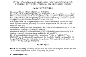 Quyết định 3401/QĐ-UBND phê duyệt Quy hoạch tổng thể phát triển bưu chính