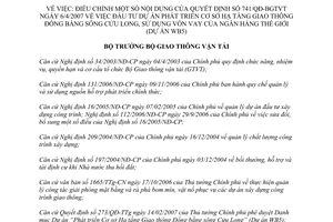 Quyết định 4138/QĐ-BGTVT  điều chỉnh Quyết định 741/QĐ-BGTVT