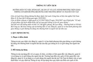 Thông tư liên tịch 32/2007/TTLT-BCA-BGTVT hướng dẫn đăng ký, quản lý  phương tiện giao thông cơ giới đường bộ cho thương binh và người tàn tật
