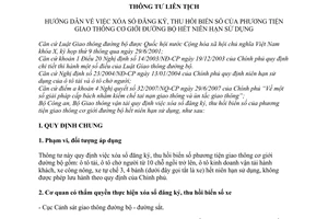 Thông tư liên tịch 31/2007/TTLT-BCA-BGTVT hướng dẫn xóa sổ đăng ký, thu hồi biển số của phương tiện giao thông cơ giới đường bộ hết niên hạn