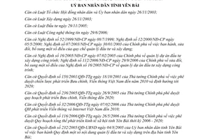 Quyết định 2416/QĐ-UBND 2007 phát triển Bưu chính Viễn thông Yên Bái 2006 2015 định hướng 2020