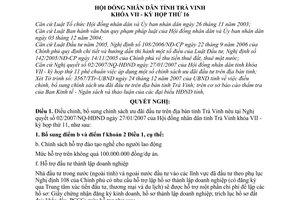 Nghị quyết 26/2007/NQ-HĐND điều chỉnh chính sách ưu đãi đầu tư