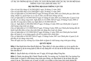 Quyết định 64/2007/QĐ-BGTVT Quy định giao nhiệm vụ ủy quyền Ban quản lý dự án quản lý đầu tư xây dựng