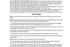 Quyết định 366/2007/QĐ-UBND quy định giá đất tỉnh Ninh Thuận